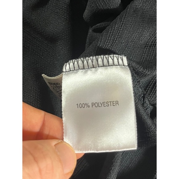 Adidas ClimaCool Black Short Sleeve Polo Shirt Womens Medium Black Stripe - Picture 5 of 8